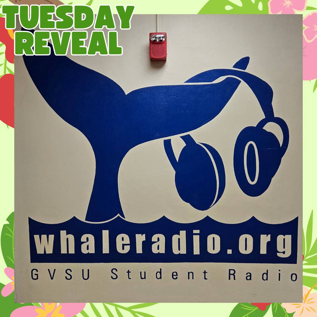 Whale radio mural in the downstairs level of the Kirkhof Center